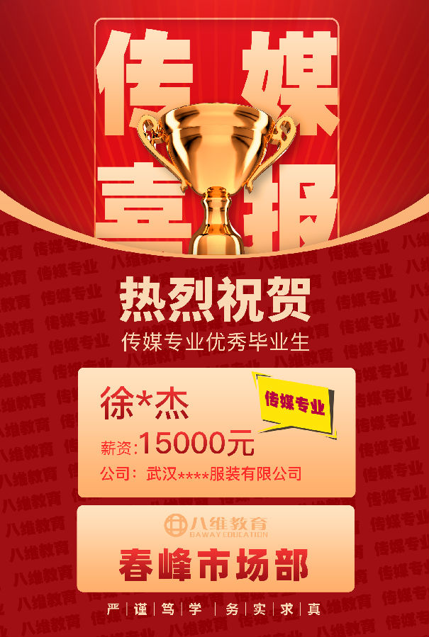 八維職業(yè)學(xué)校傳媒專業(yè)第三波高薪喜報(bào)強(qiáng)勢(shì)來(lái)襲