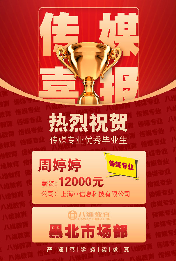 八維職業(yè)學校傳媒專業(yè)3月份優(yōu)質就業(yè)喜報來襲