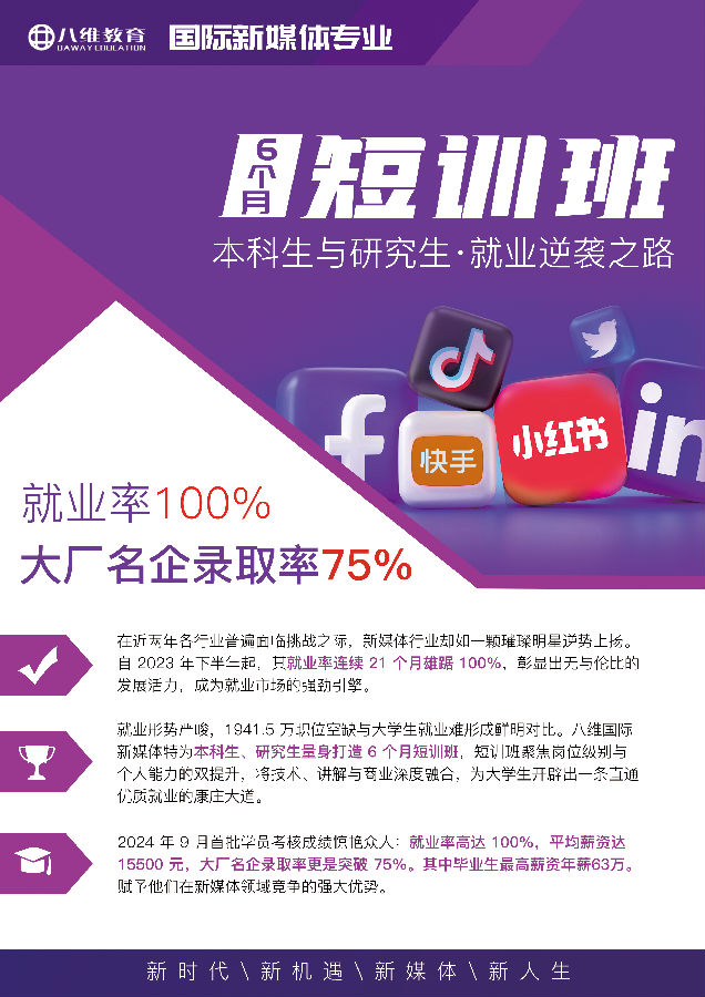 八維教育國際新媒體專業(yè)直播運(yùn)營管理實(shí)戰(zhàn)班開課啦