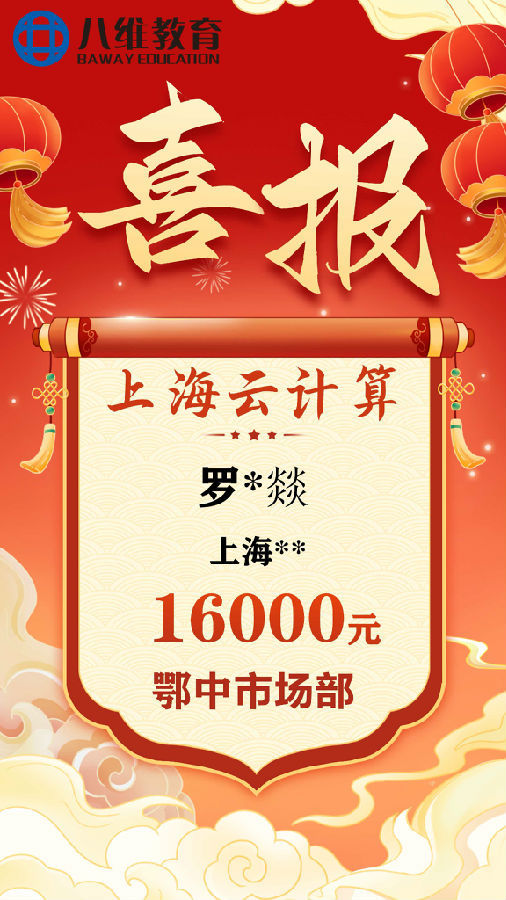八維職業學校上海校區云計算專業最新畢業班級喜報新鮮出爐